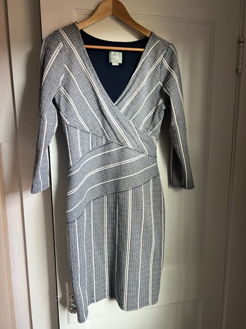 Anthropologie Maeve Wrapped Stripe Column Dress, size M